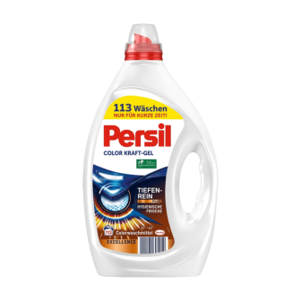 Persil Color Kraft-Gel laundry detergent bottle with red cap and yellow label (113 washes).